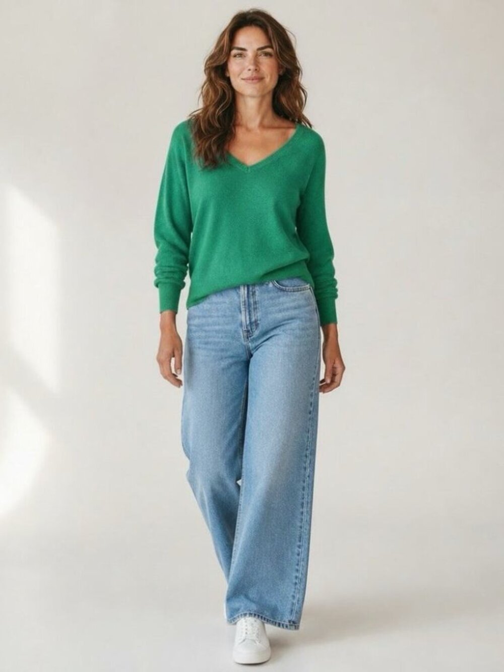 Talbots Lush Green V-Neck 100% Cashmere Sweater Sz 3X- NWT